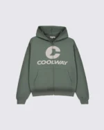 Sudadera con capucha y cremallera Coolway Break Green (2)