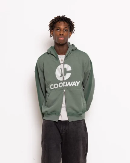 Sudadera con capucha y cremallera Coolway Break Green