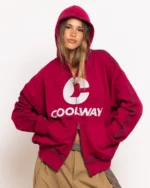 Sudadera con capucha y cremallera Coolway Break Wine (3)