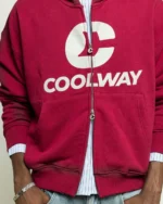 Sudadera con capucha y cremallera Coolway Break Wine (8)
